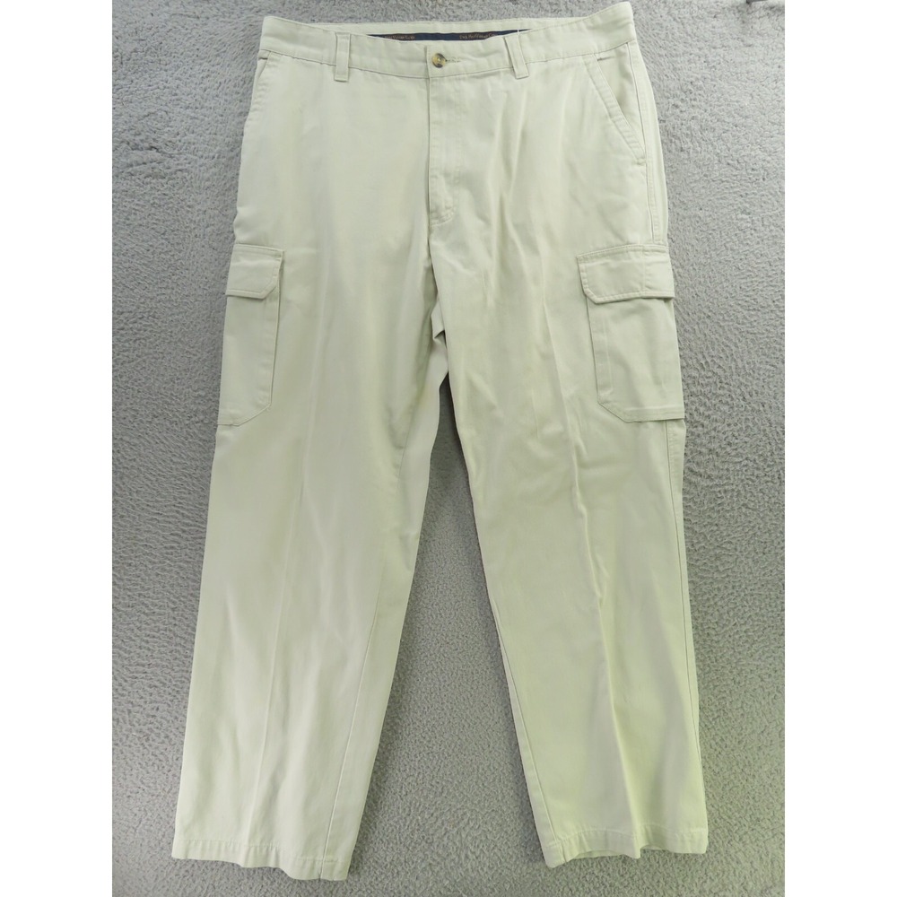 Duck Head Pants Mens 38x32 Beige Flat Front Vintage Cargo Pockets Baggy Y2K